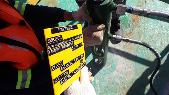 Replacement of Two (2) New Sets of Rubber Fender - Pull-out Testing